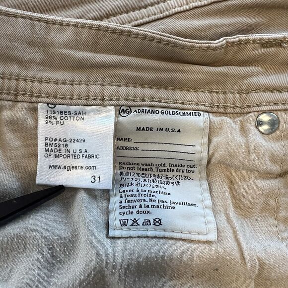 Adriano Goldschmidt The Matchbox Slim Skinny Jeans Size 31 Tan Stretch Twill - Picture 11 of 16